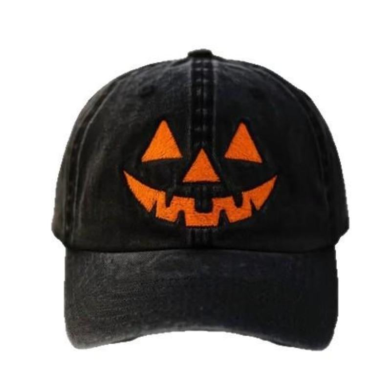 Halloween Pumpkin Face Baseball Hat for Men Women Halloween Ghost Hat Pumpkin Embroidery Baseball Cap for Halloween Parties