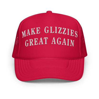 Make Glizzies Great Again Funny Foam Trucker Hat - Structured 5-Panel Cap with Adjustable Plastic Snap & High-Density Foam Front Panel
