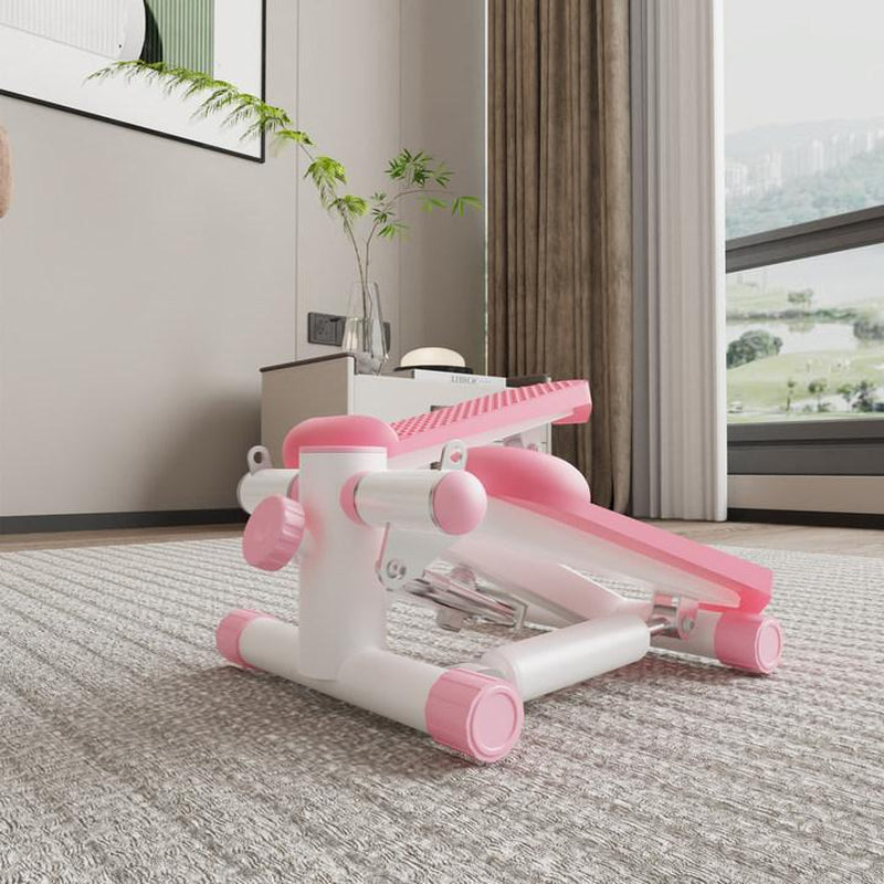 Pink Compact Stepper Machine with Resistance Bands – Full-Body Workout for Home Use, Supports 300 Lbs – Tone Muscles & Burn Calories Efficiently