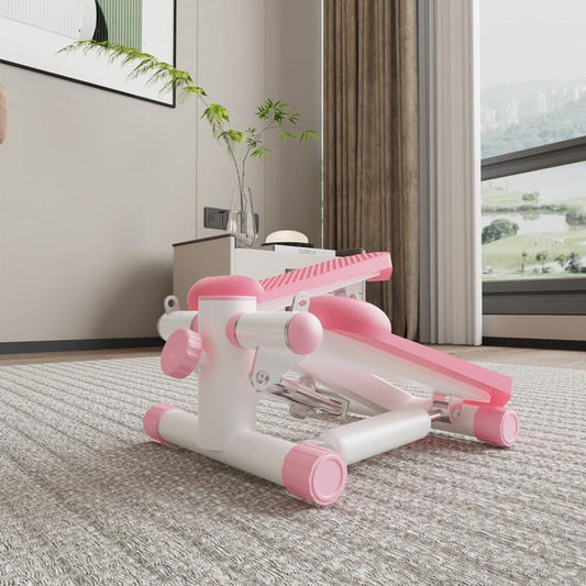 Pink Compact Stepper Machine with Resistance Bands – Full-Body Workout for Home Use, Supports 300 Lbs – Tone Muscles & Burn Calories Efficiently