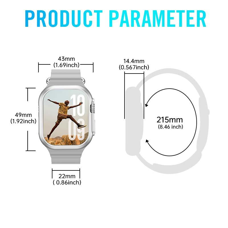 Smartwatch 2025 Model - 2.01-Inch HD Display, IP67 Water Resistant, 120 Sports Modes, Android & Iphone Compatible, Christmas Gift Wearable Black Smartphone Wristwatch Bluetooth Remote