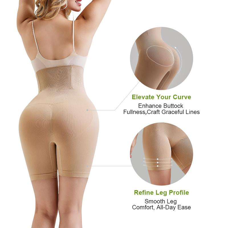 VVL Women'S Seamless Design with Built-In Gusset, High Waist Butt-Lifting Breathable Yoga Shorts Faja Shapewear for Women Shorts