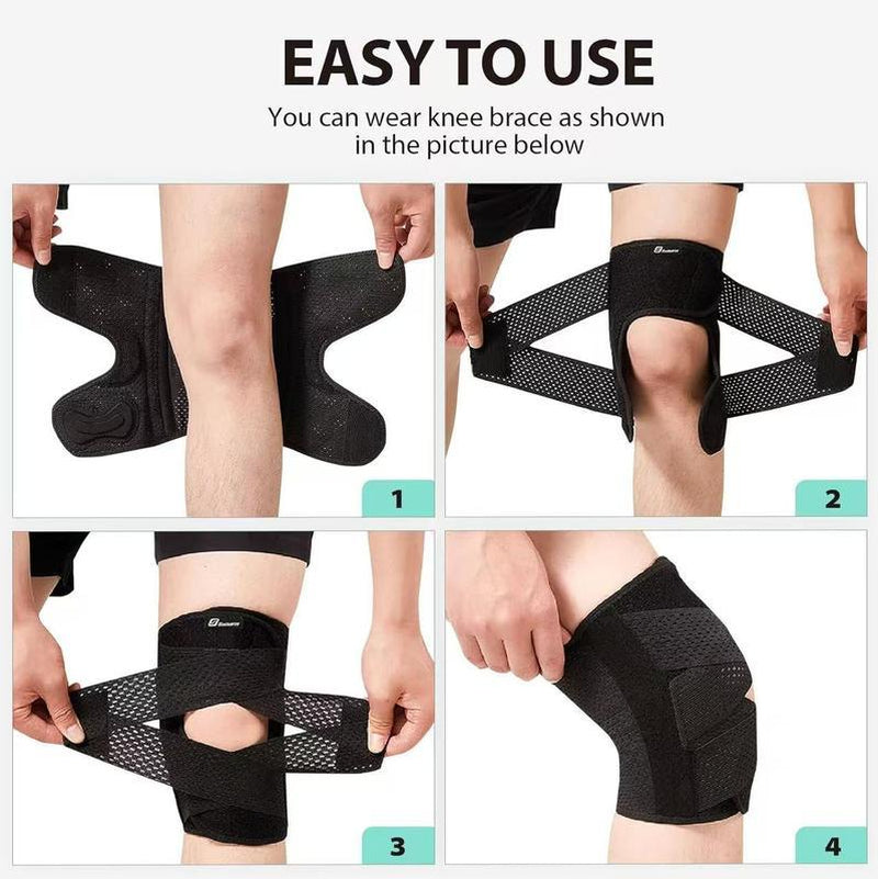 Knee Brace with Side Stabilizers for Meniscal Tear Knee Pain ACL MCL Arthritis Injuries Recovery Breathable Adjustable Knee Support for Men and Women