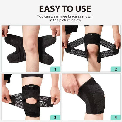 Knee Brace with Side Stabilizers for Meniscal Tear Knee Pain ACL MCL Arthritis Injuries Recovery Breathable Adjustable Knee Support for Men and Women