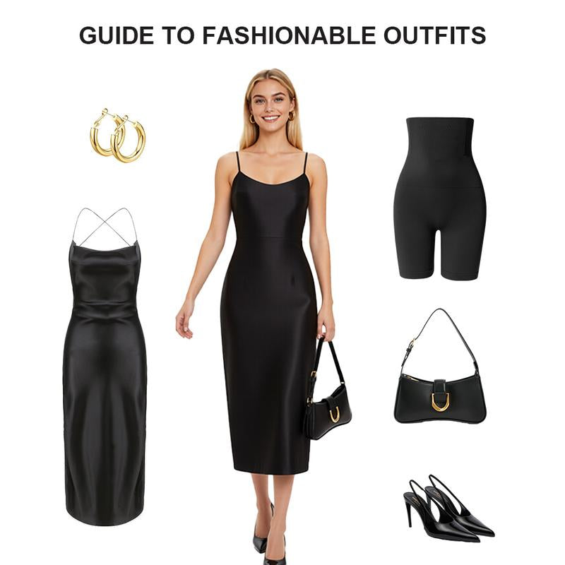 VVL Women'S Seamless Design with Built-In Gusset, High Waist Butt-Lifting Breathable Yoga Shorts Faja Shapewear for Women Shorts