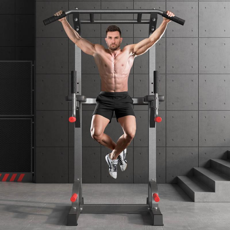 500LB Beast Mode 10-Level Adjustable Power Tower Pull up Bar + Dip Stand + 5-In-1 Strength Training All-Level Home Gym (Beginner ,Friendly),Adjustable Heavy Duty Power Tower,Pullup, Machine，Home Gym Equipment