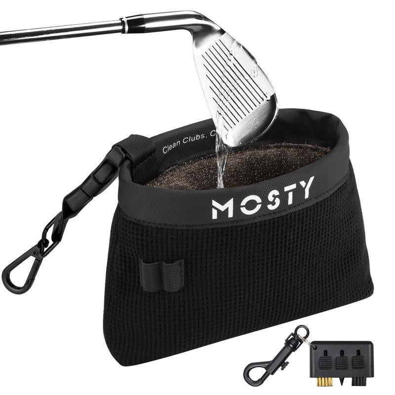 MOSTY Golf Club Cleaner & Golf Ball Cleaner,Portable Golf Ball Washer Cleaning Bag with Detachable Clip,Groove Cleaner, Golf Accessories for Clubs & Balls #Outdoorfun