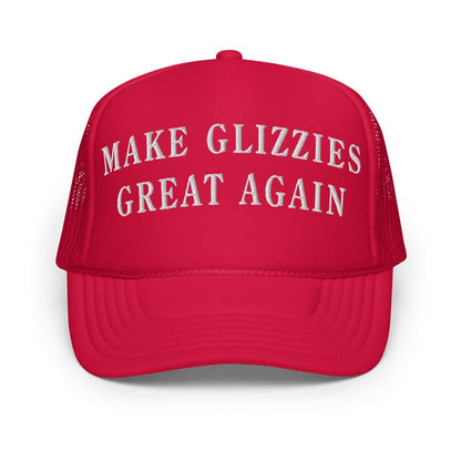 Make Glizzies Great Again Funny Foam Trucker Hat - Structured 5-Panel Cap with Adjustable Plastic Snap & High-Density Foam Front Panel