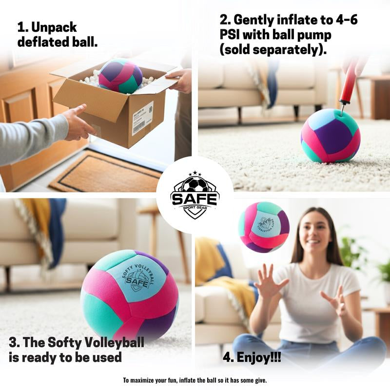 Softy Volleyball - Teal - Super Soft Volleyball Designed for inside Your House