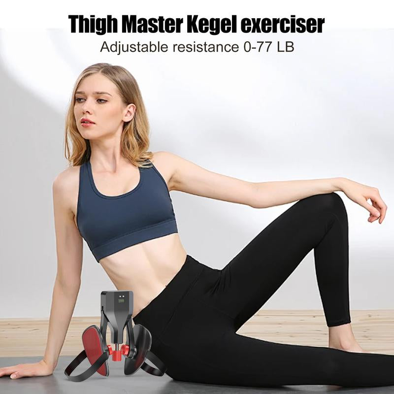 Thigh Master Adjustable Kegel Exerciser Home Gym Fitness Hip Pelvic Floor Trainer for Women Men Inner Thigh Toner Leg Strengthening Machine Muscle Training Device 35KG Black Healthcare Equipment 55Cm²