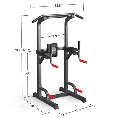 500LB Beast Mode 10-Level Adjustable Power Tower Pull up Bar + Dip Stand + 5-In-1 Strength Training All-Level Home Gym (Beginner ,Friendly),Adjustable Heavy Duty Power Tower,Pullup, Machine，Home Gym Equipment