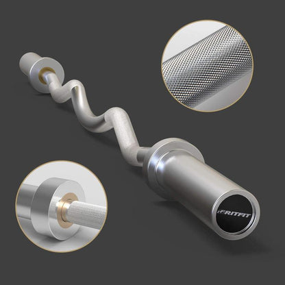 Ritfit EZ Curl Bar for Weight Training and Arm Workout - Chromed Finish for Durability and Corrosion Resistance Fitness Exercise Weight Lift