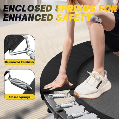 Foldable Trampoline with Adjustable U-Bar Handle – 40Inch, Quiet Bouncing for Motor Skill Training, 32 High-Quality Springs, Easy to Store