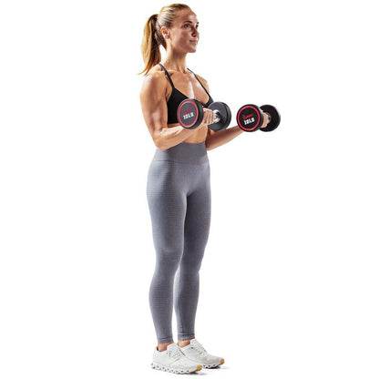 Sunny Health & Fitness Premium Signature round Dumbbells, Pair Set of 2, Home Gym Workout Fitness, Commercial-Grade Polyurethane, Non-Slip Diamond-Knurled Steel Handles, Durable Strength Training, 5-50 Lbs Options