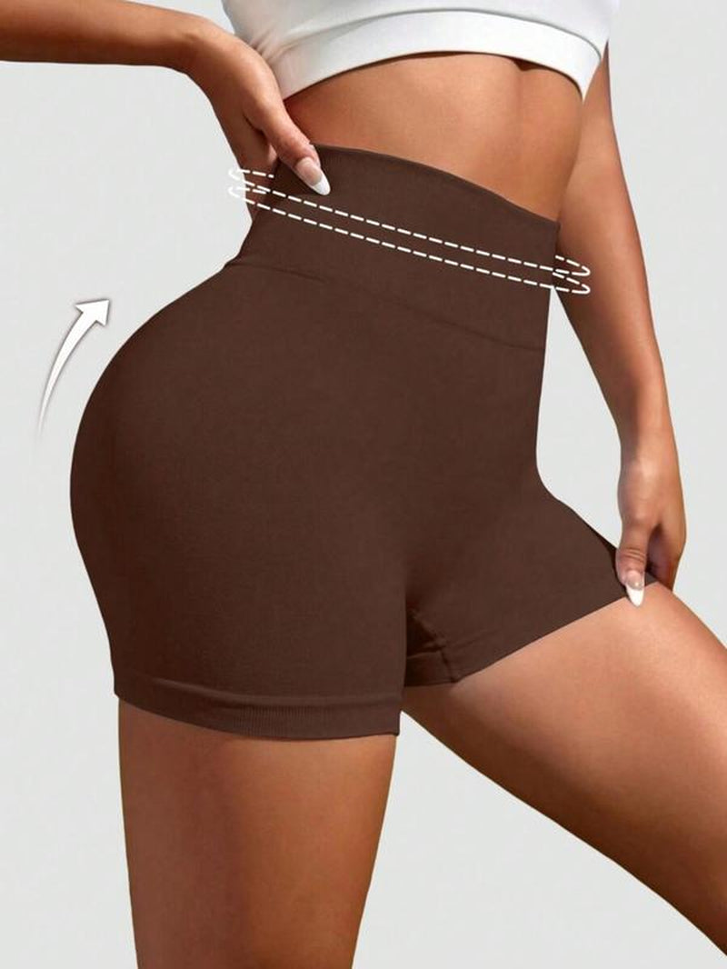 Women'S Solid/Tie Dye Print High Waist Sports Shorts, Breathable Comfortable High Stretch Yoga Shorts, Ladies Sportswear for Indoor Outdoor Wear