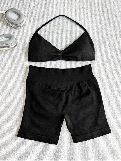 New Women'S Sporty Yoga Set, High-Waist Tight-Fitting Shorts and Tank Top, Summer Fitness for Running and Gym, Workout Running Clothes