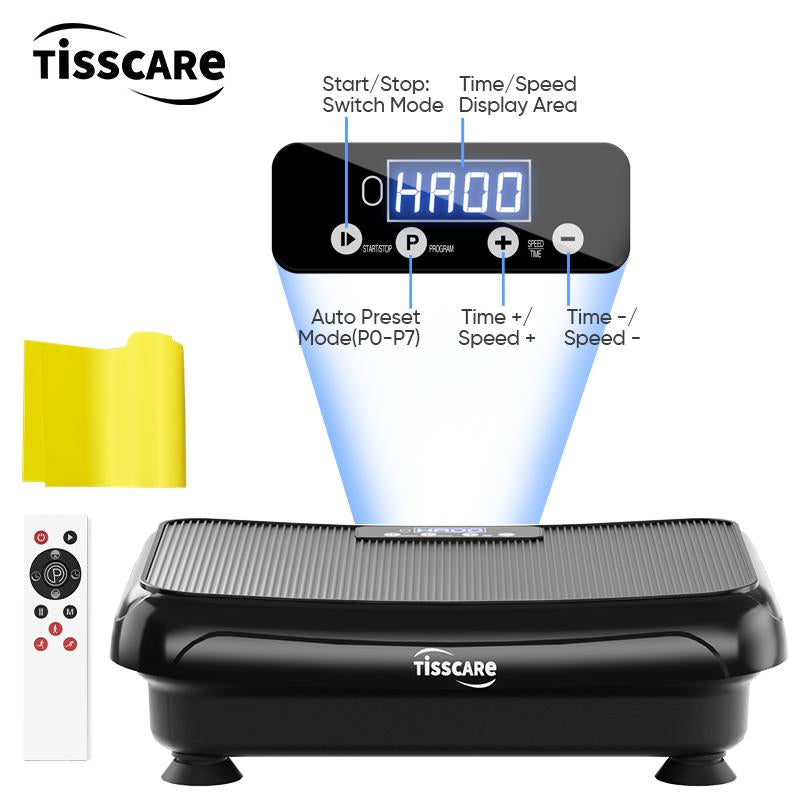 Tisscare Vibration Plate Whole Body Exercise and Pelaxation Machine Lymphatic Detox Device with Smart Screen Low Noise Max Weight 300Lb for Home Exercise Platform