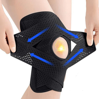 1Pc plus Size Knee Brace for Knee Pain, Compression Knee Support with Air Mesh Fabric, Adjustable Knee Wrap with Side Stabilizers, Ultra-Soft Bandage for Sports, Running, Meniscus Tear, ACL, Arthritis Relief
