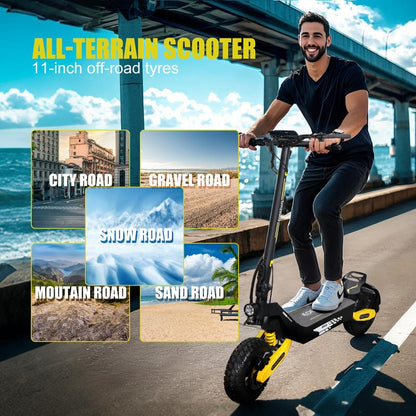 EOEOTWO GT06 Electric Scooter, 48V 13AH/23.4AH, Range of 40 Miles, 1200W Motor, Foldable Electric Skateboard, 28MPH, LED Display Screen, Front and Rear Dual Shock Absorbers, Electric Skateboard