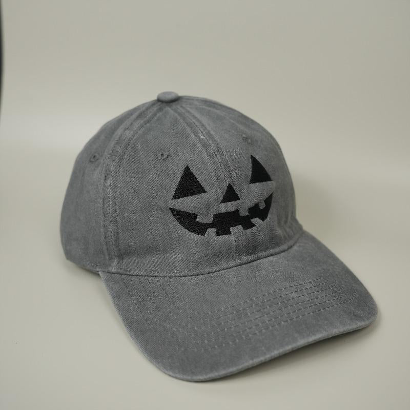 Halloween Pumpkin Face Baseball Hat for Men Women Halloween Ghost Hat Pumpkin Embroidery Baseball Cap for Halloween Parties