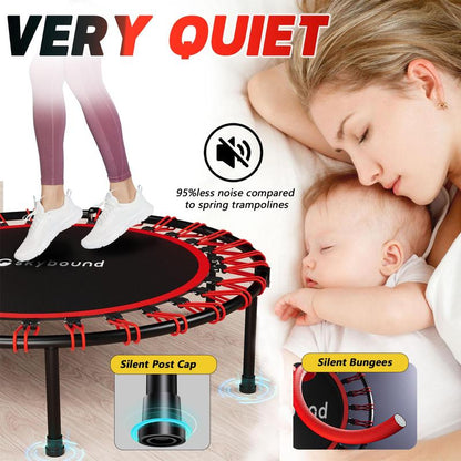 Foldable Trampoline with Adjustable U-Bar Handle – 40Inch, Quiet Bouncing for Motor Skill Training, 32 High-Quality Springs, Easy to Store