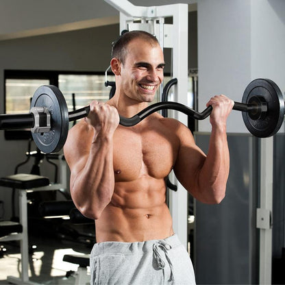 Ritfit EZ Curl Bar for Weight Training and Arm Workout - Chromed Finish for Durability and Corrosion Resistance Fitness Exercise Weight Lift