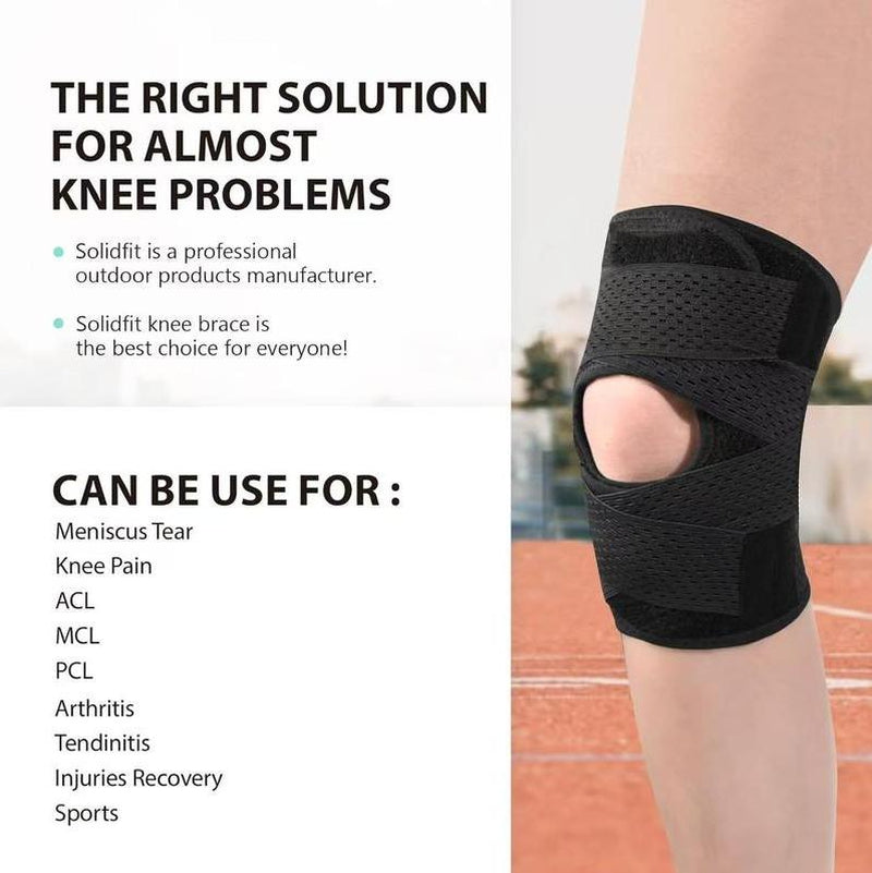 Knee Brace with Side Stabilizers for Meniscal Tear Knee Pain ACL MCL Arthritis Injuries Recovery Breathable Adjustable Knee Support for Men and Women
